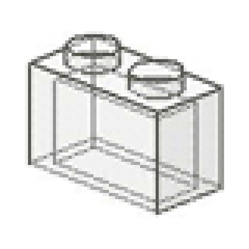 Steen 1x2 zonder onder buis Trans Clear